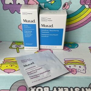 NIB MURAD Cleanser + InvisiScar Acne Treatment Duo + Free Murad Night Fix Sample